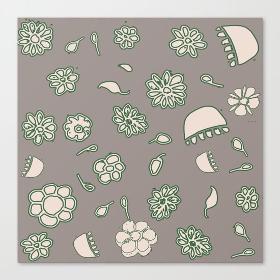 Flower border green Canvas Print
