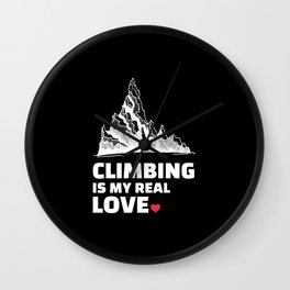 I love climbing Stylish climbing silhouette design for all mountain and climbing lovers. Wall Clock
