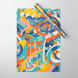 Abstract Tribal Art Joyful Street Art Pastel Colors by Emmanuel Signorino Wrapping Paper