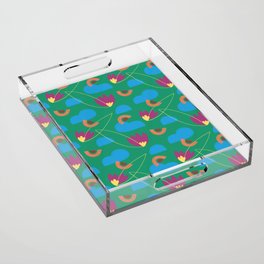 Cloud Floral Pattern Acrylic Tray