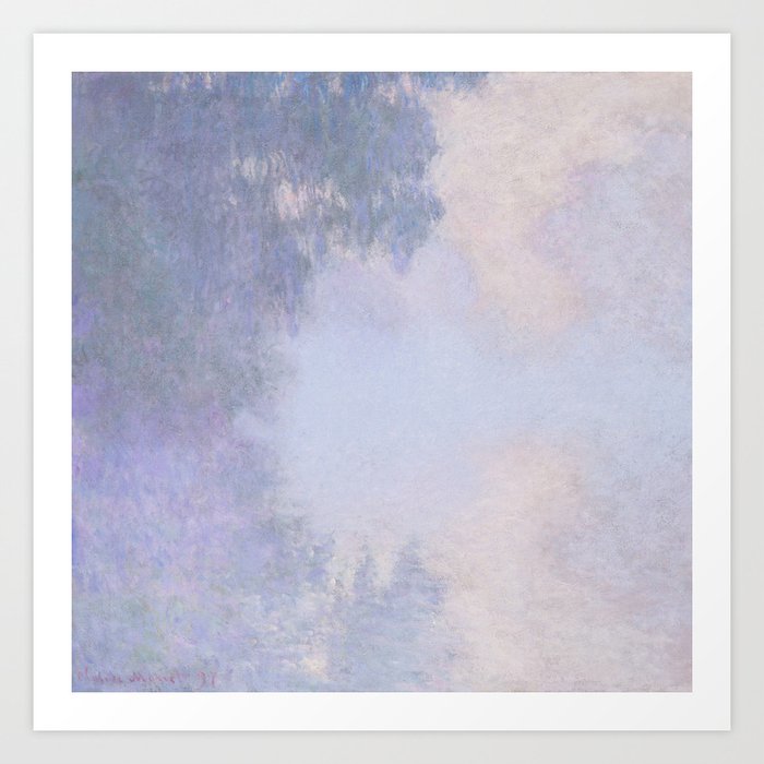 Claude Monet Branch Seine Giverny Square Art Exhibition Print Art Print
