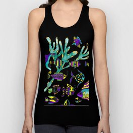 Tropical Fish Watercolor and Ink Illustration Tank Top