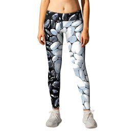 Black and white beans abstract color print vegetable Leggings