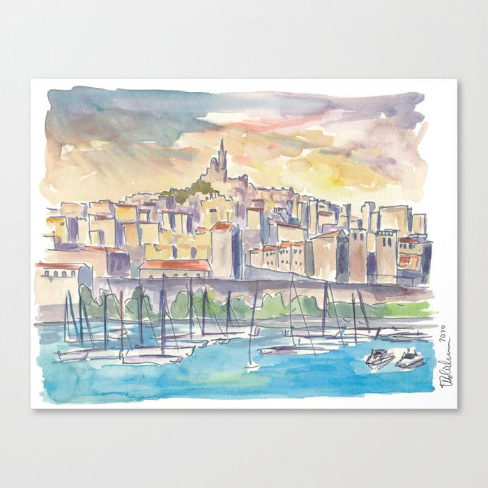 Mediterranean Marseille France Harbour Canvas Print