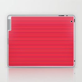 White Lines On A Red Background, Line Pattern Laptop Skin