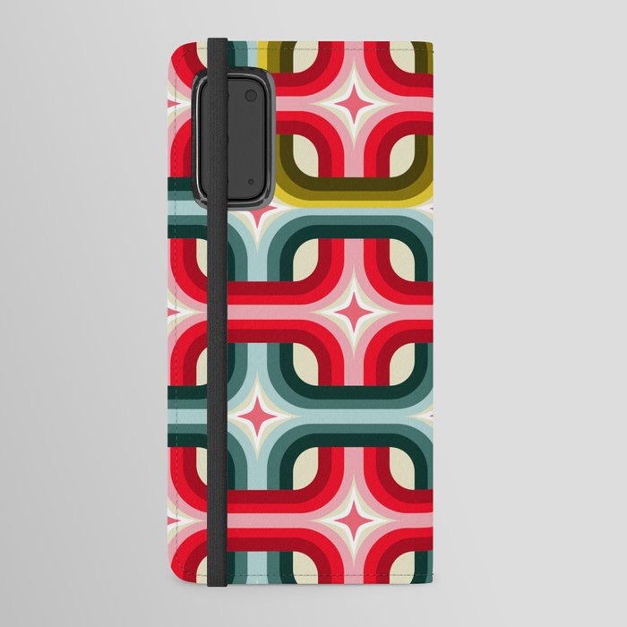 Colorful retro squares pattern Android Wallet Case