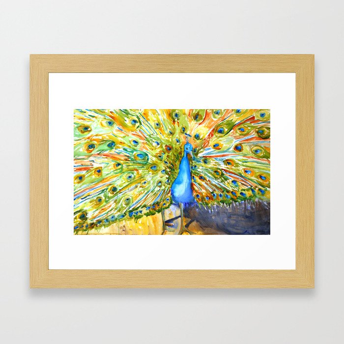 Mother Peacock Framed Art Print