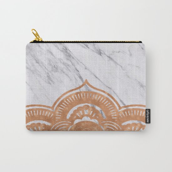 Copper mandala on marble Carry-All Pouch