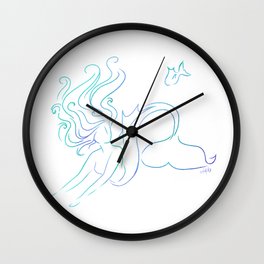 Mermaid No.4 - Purple Haze Wall Clock