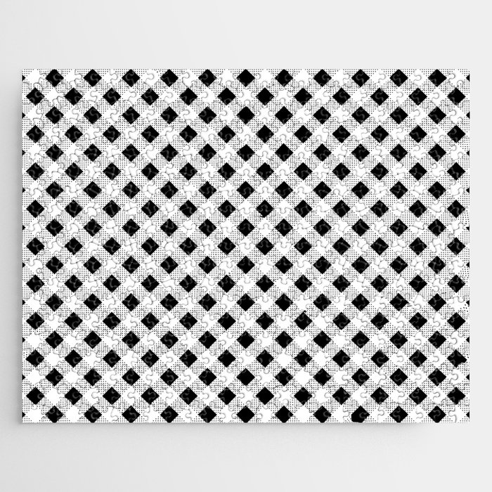 Classic Gingham Black and White - 15 Jigsaw Puzzle