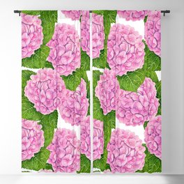 Pink Hydrangea waterolor  Blackout Curtain