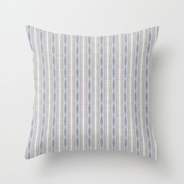 Seamless french farm house woven linen stripe texture.  Throw Pillow