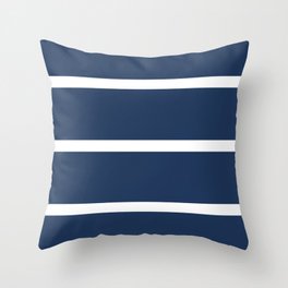 Navy blue with white lines Throw Pillow