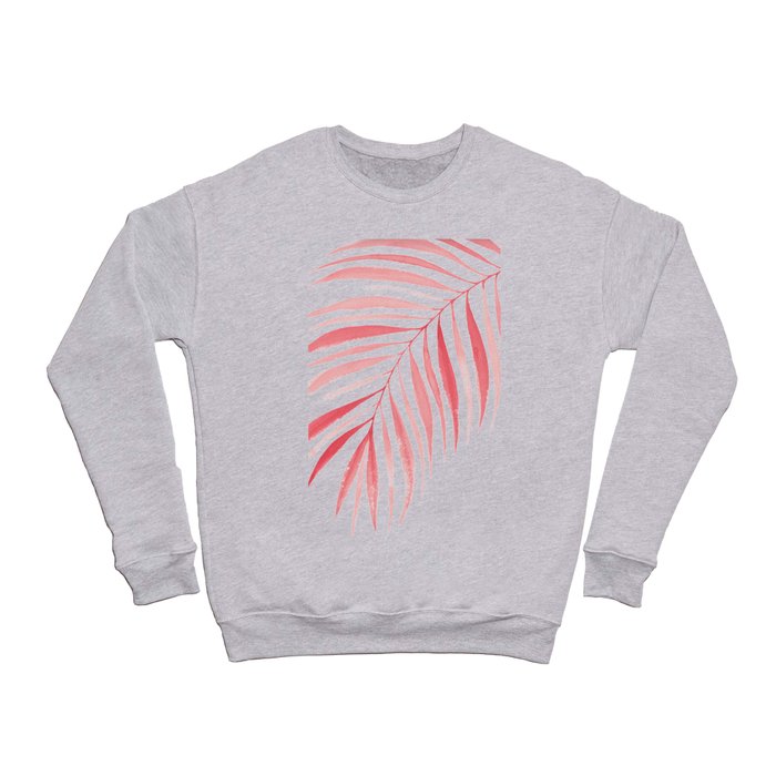 Tropical Palm Frond: Coral/Red Crewneck Sweatshirt