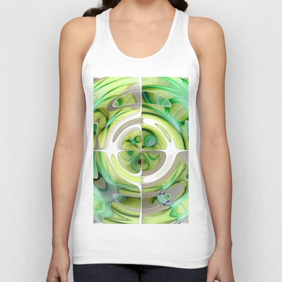 Lime and Green Abstract Collage Unisex Tank Top