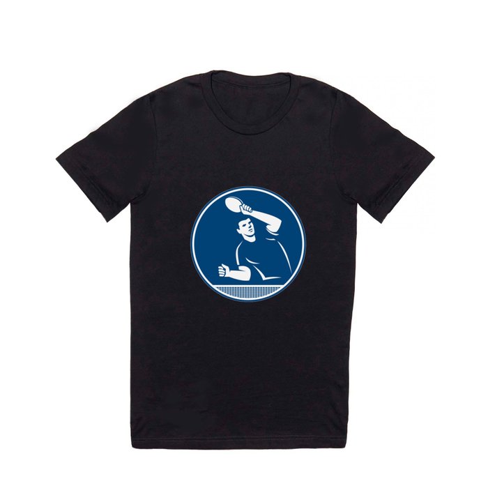 Table Tennis Player Serving Circle Icon T Shirt by patrimonio | Society6