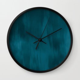 Tropical Dark Teal Inspired by Sherwin Williams 2020 Trending Color Oceanside SW6496 Fusion Water Color Blend Wall Clock | Modern, Teal, Trending, Simple, 2020, Bluegreen, Patterns, Cool, Graphicdesign, Watercolor 