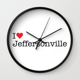 I Heart Jeffersonville, IN Wall Clock | Heart, Red, Jeffersonville, Graphicdesign, Typewriter, White, In, Indiana, Love 