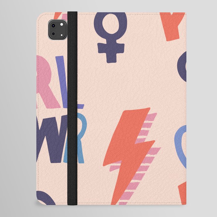 Girl Power Seamless Pattern iPad Folio Case