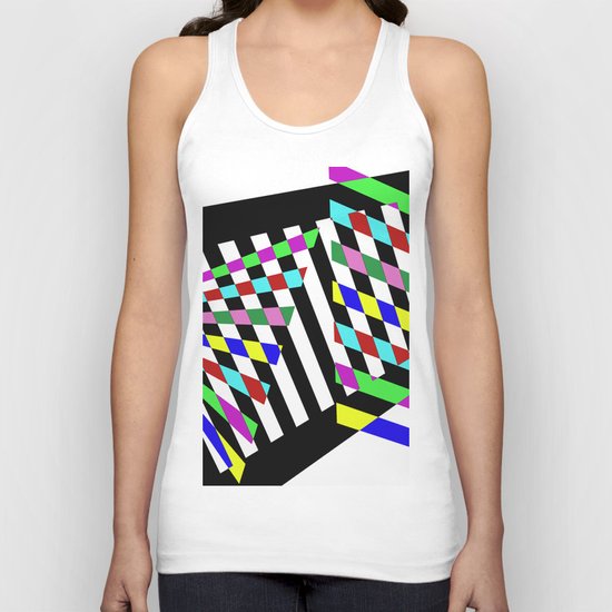 Lost Dimension - Abstract 3D style, multicoloured, geometric artwork Unisex Tank Top