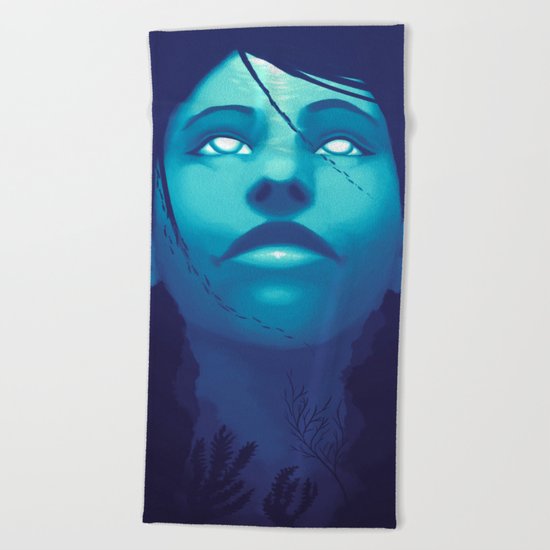 Luminescent Sapphire Beach Towel