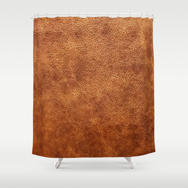 Brown Vintage Faux Leather Background Shower Curtain By Artonwear Society6