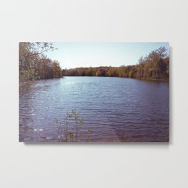 Night Evergreen Lake Metal Print | Purple, Trail, Night, Natural, Hike, Camping, Moody, Lake, Reflection, Nature 
