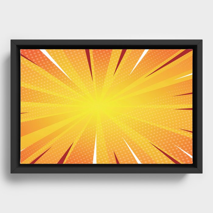 Comic Yellow Framed Canvas