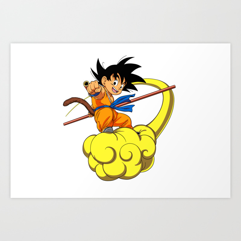 Kid Goku On Magic Cloud Art Print By Franck8886 Society6