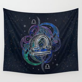 Libra Zodiac Sign Air Element Wall Tapestry | Symbol, Starsky, Constellation, Silver, Librazodiac, Zodiac, Libragifts, Decorative, Librasign, Librazodiacsign 