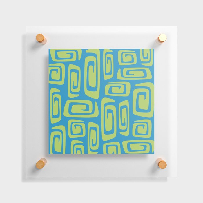Mid Century Modern Cosmic Abstract 537 Blue and Green Floating Acrylic Print
