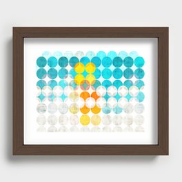 Palm Springs Dots - Aqua Yellow Orange Recessed Framed Print