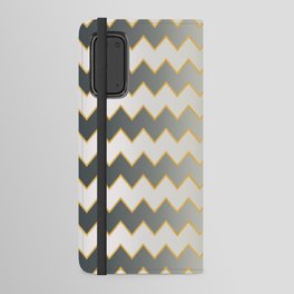 Silver Gold Modern Zig-Zag Line Collection Android Wallet Case