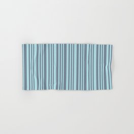 [ Thumbnail: Light Slate Gray and Powder Blue Colored Lines/Stripes Pattern Hand & Bath Towel ]