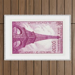 1939 FRANCE Eiffel Tower Postage Stamp Outdoor Rug
