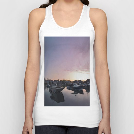 Rockport Harbor at twilight Unisex Tank Top