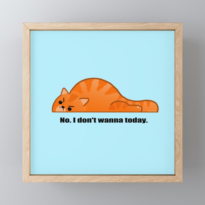 Lethargy Cat Framed Mini Art Print