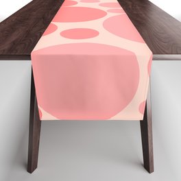 Bubbly Mod Dots Pink and Yellow Gradient Pattern Table Runner