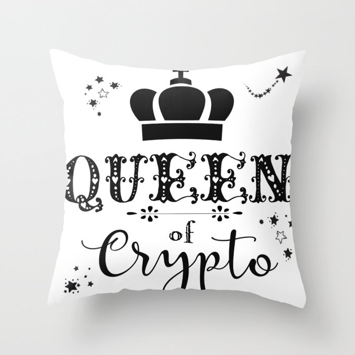 Queen of Crypto Throw Pillow