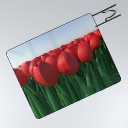 Red Tulips Stole The Show Picnic Blanket