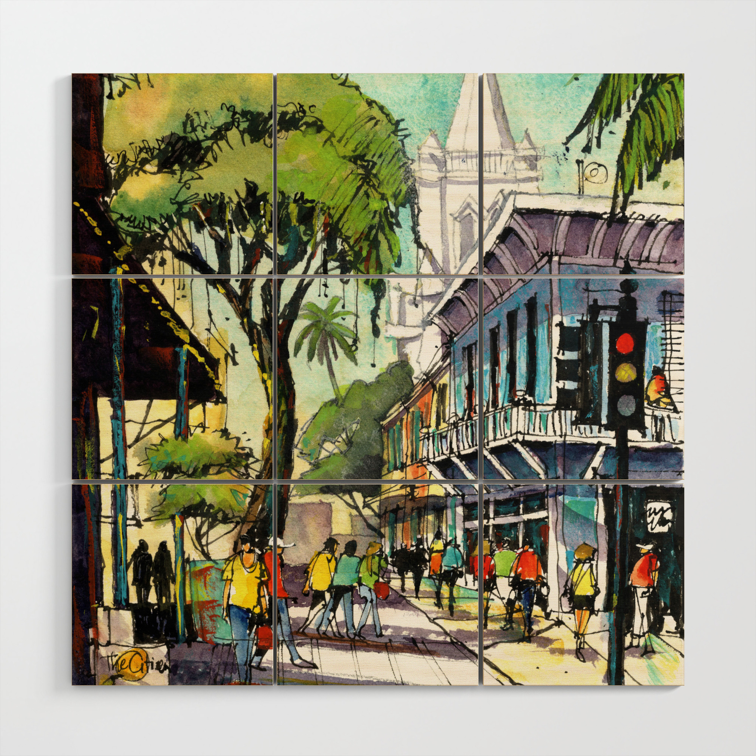 Duval Street Key West Wood Wall Art By Jamesrichardssketchbook