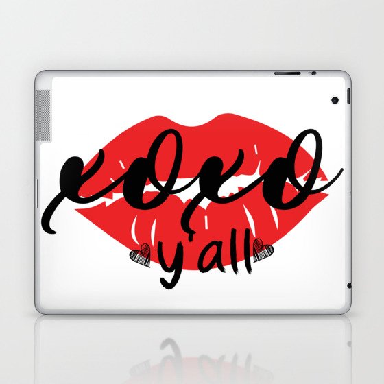  XOXO Y'all gift Valentine's Day, lips  Laptop & iPad Skin