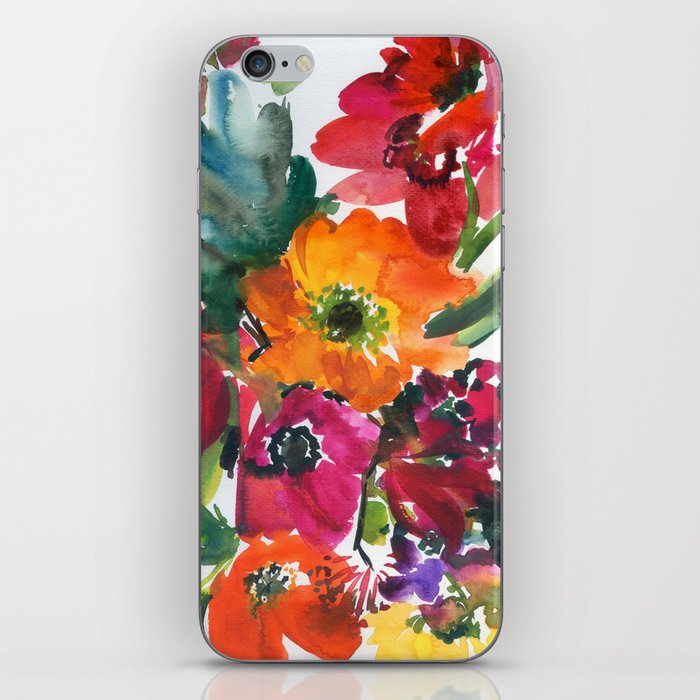 colorful bouquet: poppies iPhone Skin