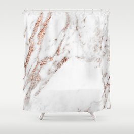 Rose gold foil marble Shower Curtain