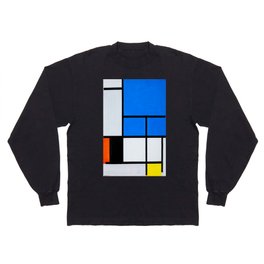 Piet Mondrian (Dutch,1872-1944) - Title: COMPOSITION WITH LARGE  BLUE PLANE, RED, BLACK, YELLOW AND GRAY - 1921 - Style: De Stijl (Neoplasticism), Abstract, Geometric Abstraction - Oil on canvas - Digitally Enhanced Version (2000dpi)- Long Sleeve T-shirt