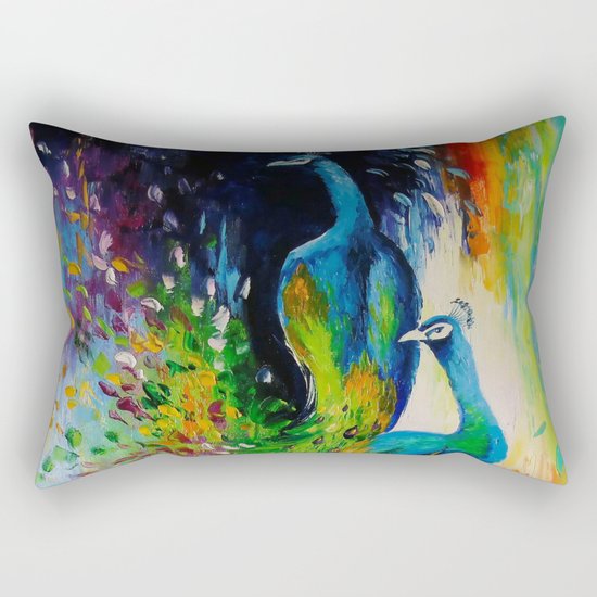 Peacocks Rectangular Pillow