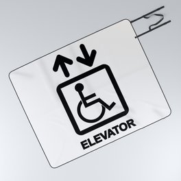 Disabled People Elevator Sign Picnic Blanket
