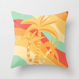 Retro Palm Summer Wave #1 #minimal #decor #art #society6 Throw Pillow