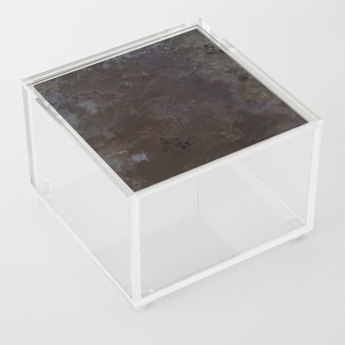 Marbled cracked ground dark brown Acrylic Box