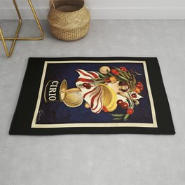 Leonetto Cappiello Canned Tomato Advertising Poster Rug | Italian, French, Tomatoes, Advertising, Bold, Woman, Dancing, Unconventional, Painting 